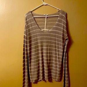 3/$10 Bar 3 gray striped long sleeve shirt